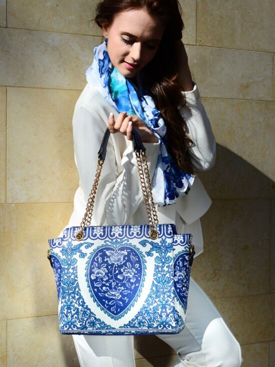 Mellow World Handbags - Vasilisa Porcelain Chain Tote